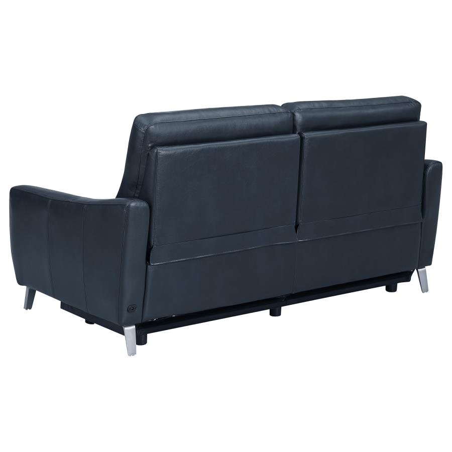 (image for) Derek 2-piece Upholstered Power Reclining Sofa Set Blue