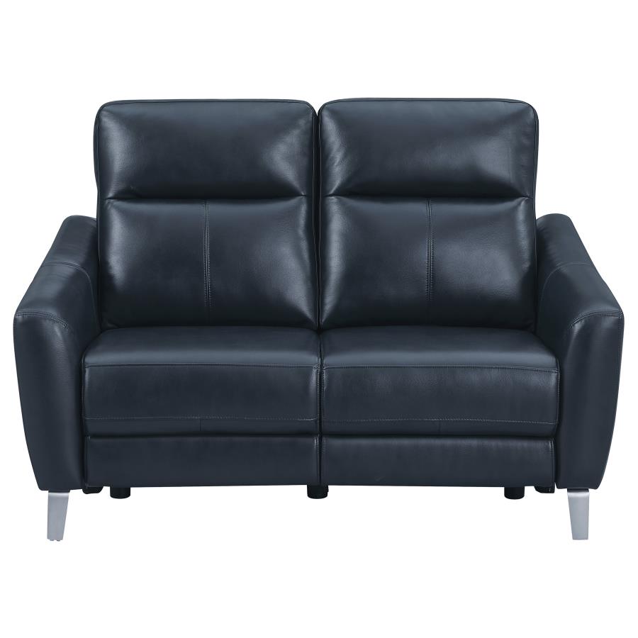 (image for) Derek 2-piece Upholstered Power Reclining Sofa Set Blue