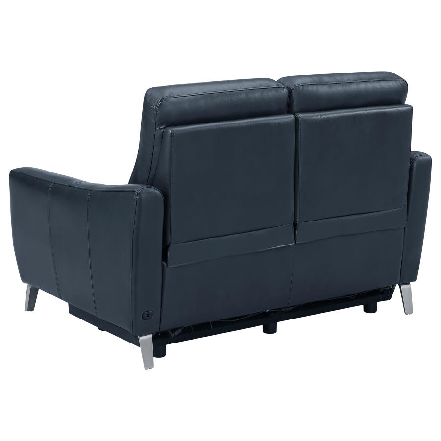 (image for) Derek 2-piece Upholstered Power Reclining Sofa Set Blue