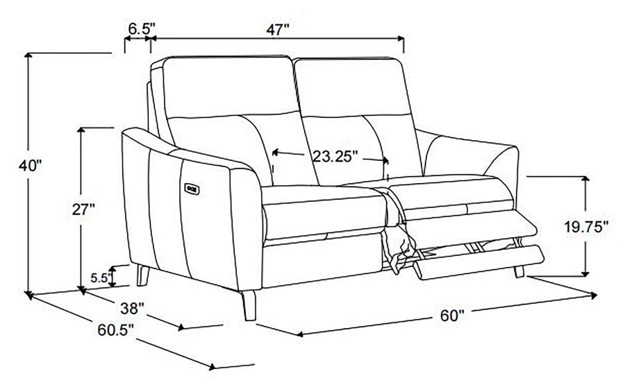 (image for) Derek 2-piece Upholstered Power Reclining Sofa Set Blue