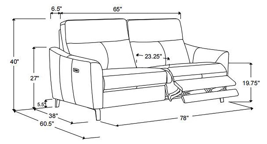 (image for) Derek Upholstered Power Reclining Sofa Blue