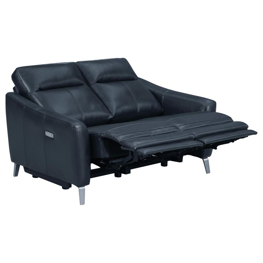 (image for) Derek Upholstered Power Reclining Loveseat Blue