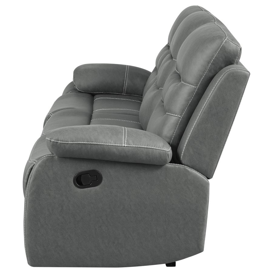 (image for) Nova Upholstered Padded Arm Reclining Sofa Dark Grey