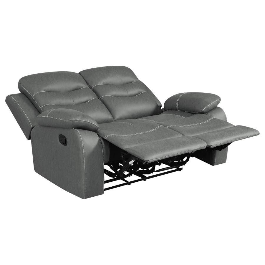 (image for) Nova Upholstered Padded Arm Reclining Loveseat Dark Grey