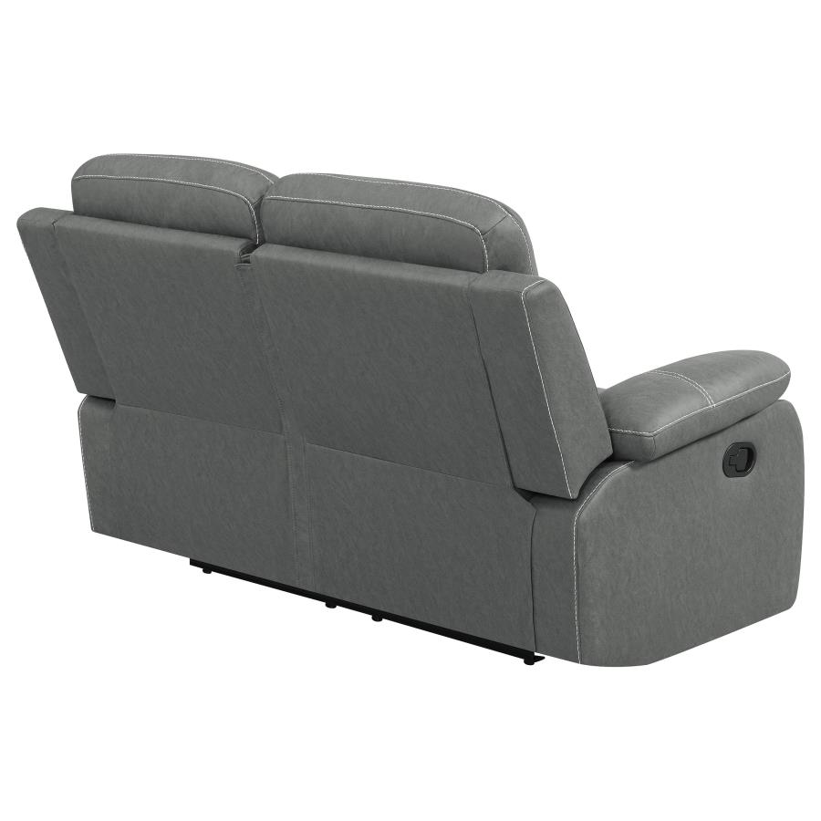 (image for) Nova Upholstered Padded Arm Reclining Loveseat Dark Grey