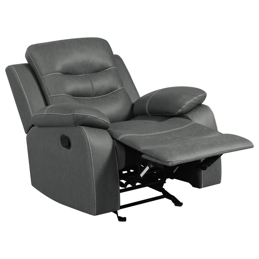 (image for) Nova Upholstered Padded Arm Glider Recliner Dark Grey