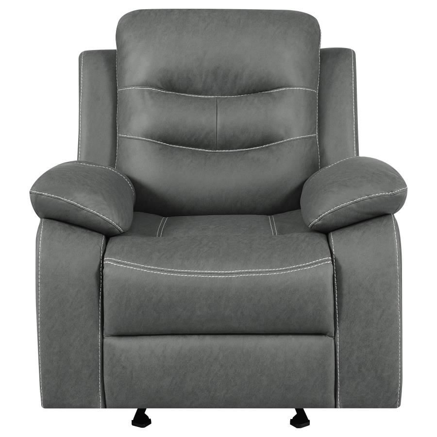 (image for) Nova Upholstered Padded Arm Glider Recliner Dark Grey