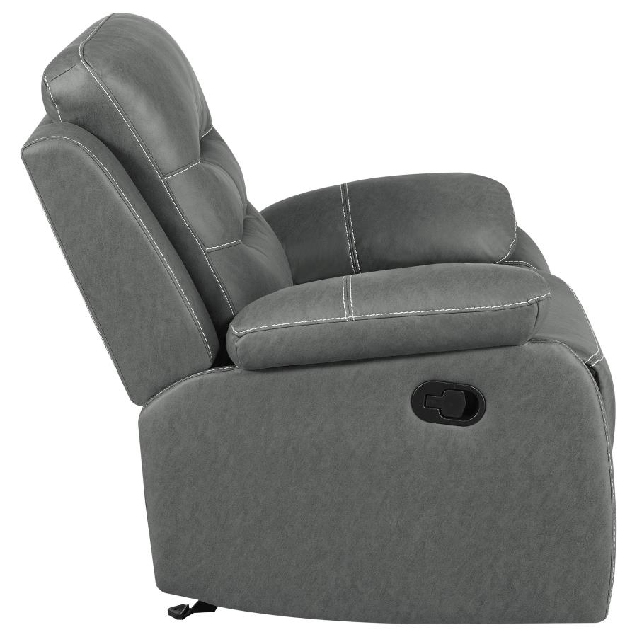 (image for) Nova Upholstered Padded Arm Glider Recliner Dark Grey