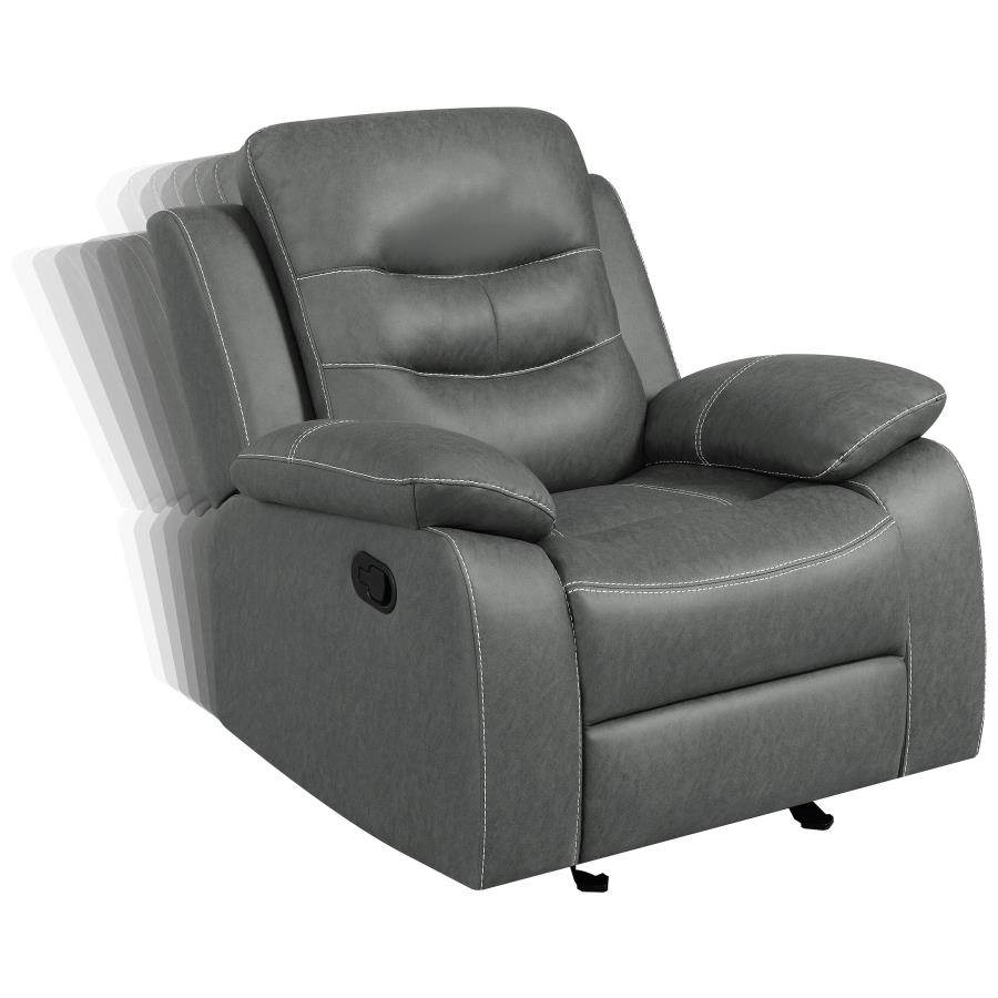 (image for) Nova Upholstered Padded Arm Glider Recliner Dark Grey