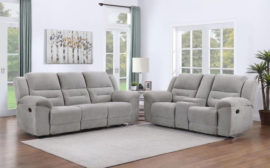 (image for) Gilson 2-piece Chenille Upholstered Sofa Set Grey