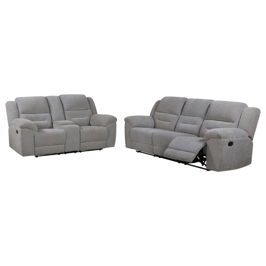 (image for) Gilson 2-piece Chenille Upholstered Sofa Set Grey