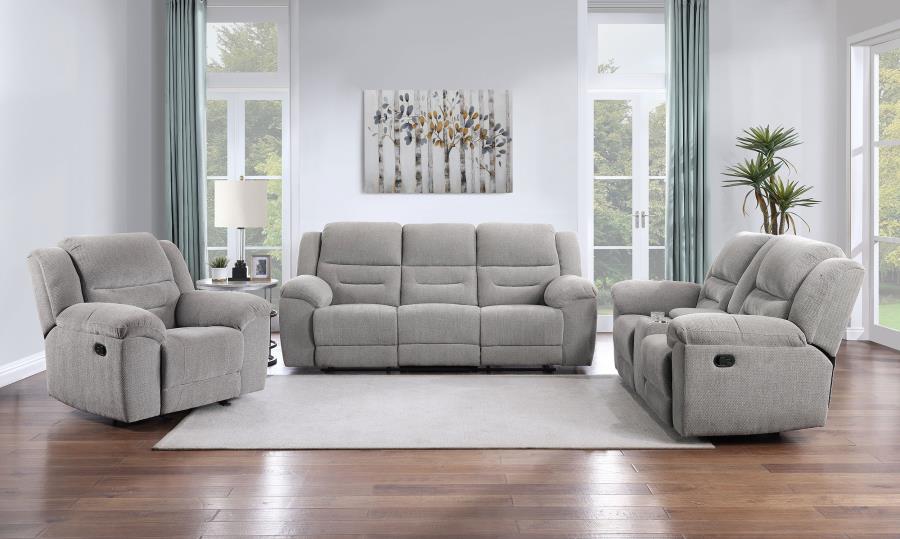 (image for) Gilson 3-piece Chenille Upholstered Sofa Set Grey