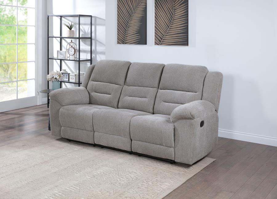 (image for) Gilson Chenille Upholstered Reclining Sofa Grey