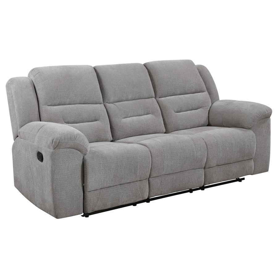 (image for) Gilson Chenille Upholstered Reclining Sofa Grey