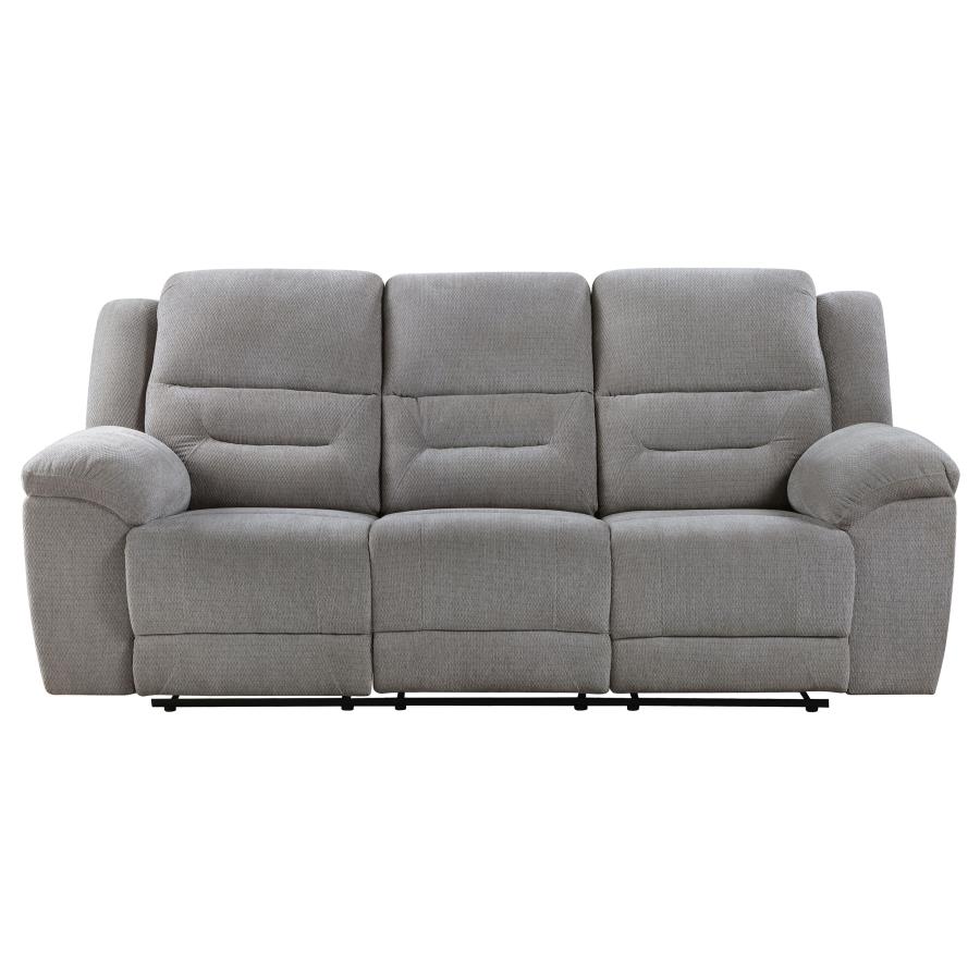 (image for) Gilson Chenille Upholstered Reclining Sofa Grey