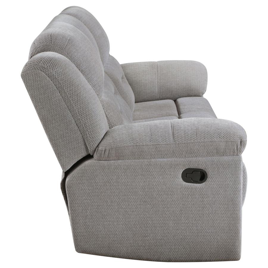 (image for) Gilson Chenille Upholstered Reclining Sofa Grey