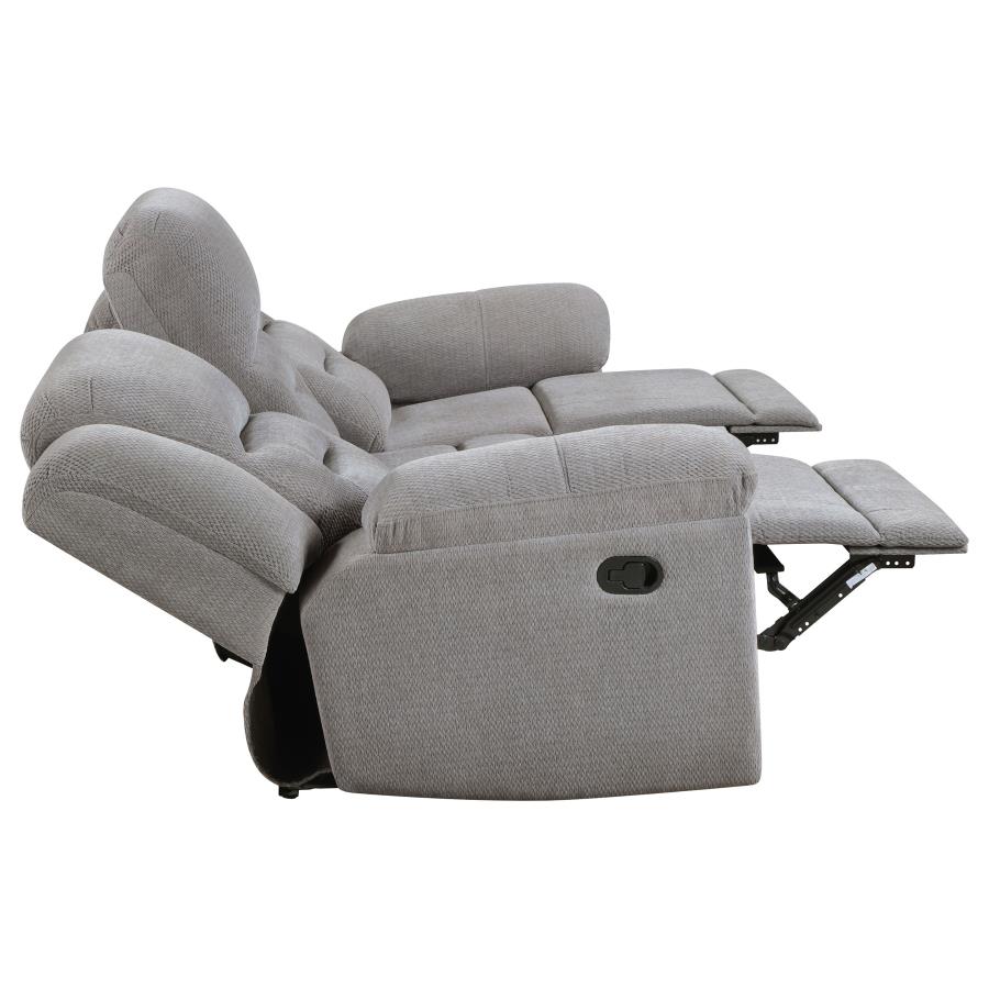 (image for) Gilson Chenille Upholstered Reclining Sofa Grey