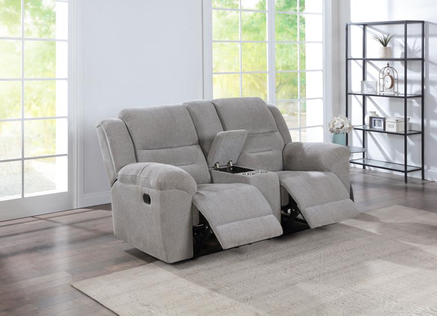 (image for) Gilson Chenille Upholstered Reclining Loveseat Grey