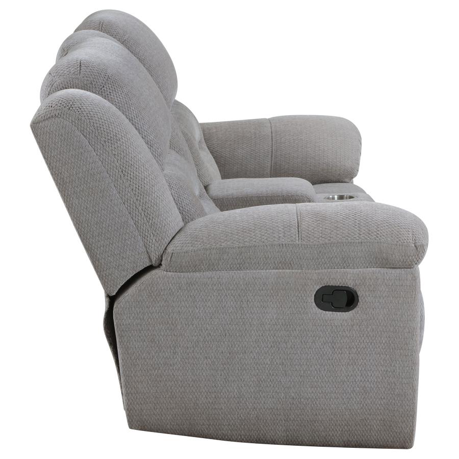 (image for) Gilson Chenille Upholstered Reclining Loveseat Grey