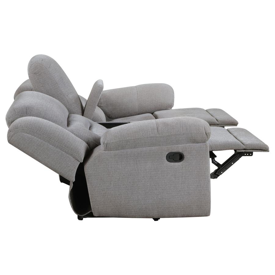 (image for) Gilson Chenille Upholstered Reclining Loveseat Grey