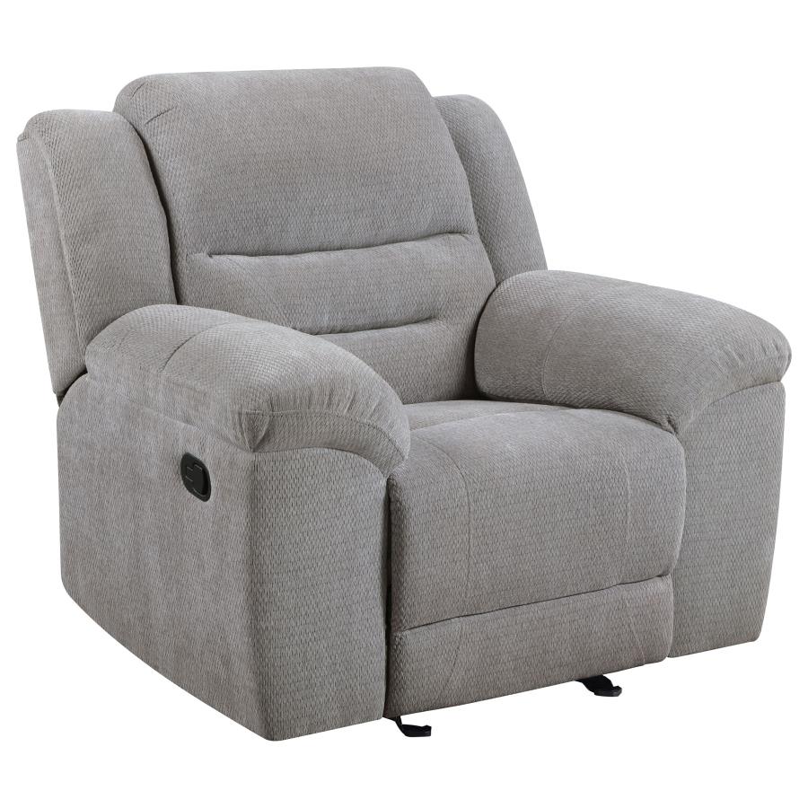 (image for) Gilson Chenille Upholstered Reclining Glider Recliner Grey