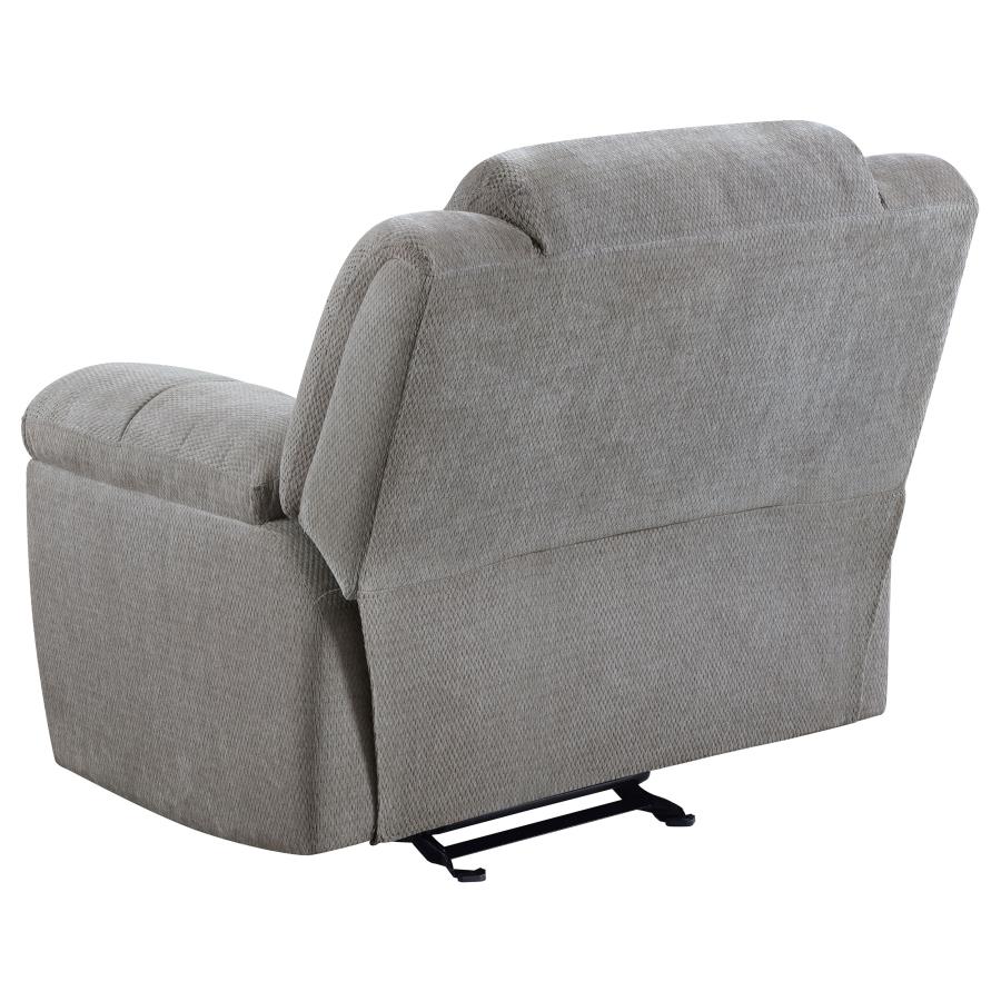 (image for) Gilson Chenille Upholstered Reclining Glider Recliner Grey