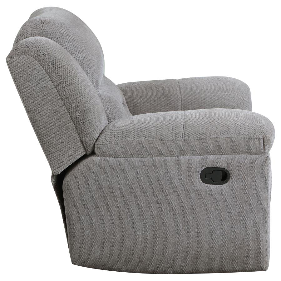 (image for) Gilson Chenille Upholstered Reclining Glider Recliner Grey