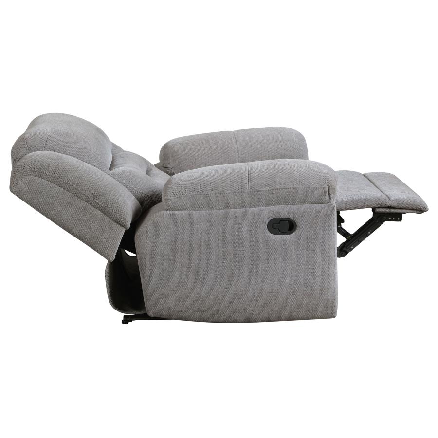 (image for) Gilson Chenille Upholstered Reclining Glider Recliner Grey