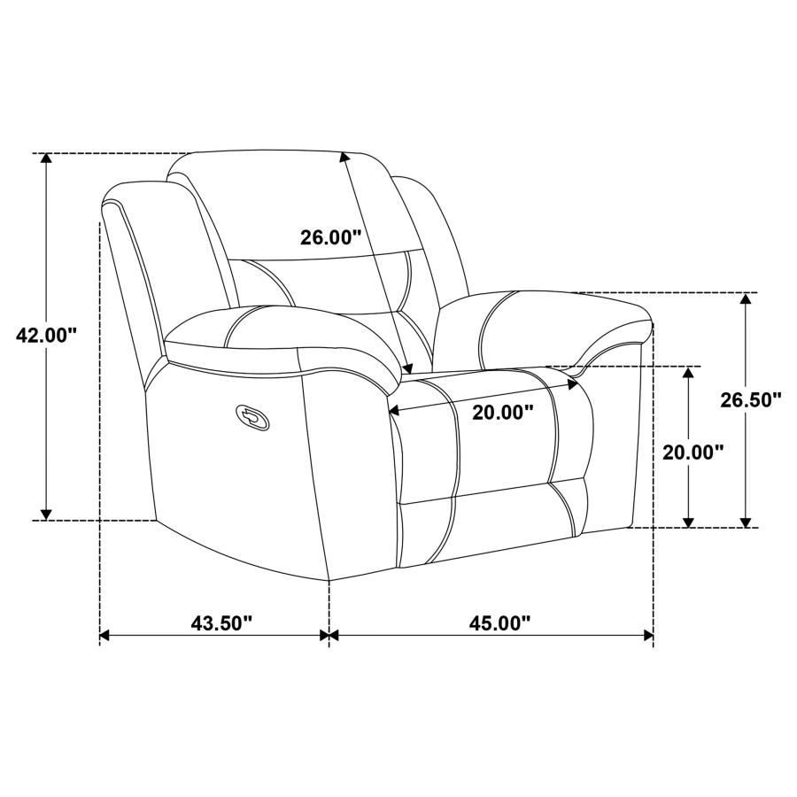 (image for) Gilson Chenille Upholstered Reclining Glider Recliner Grey