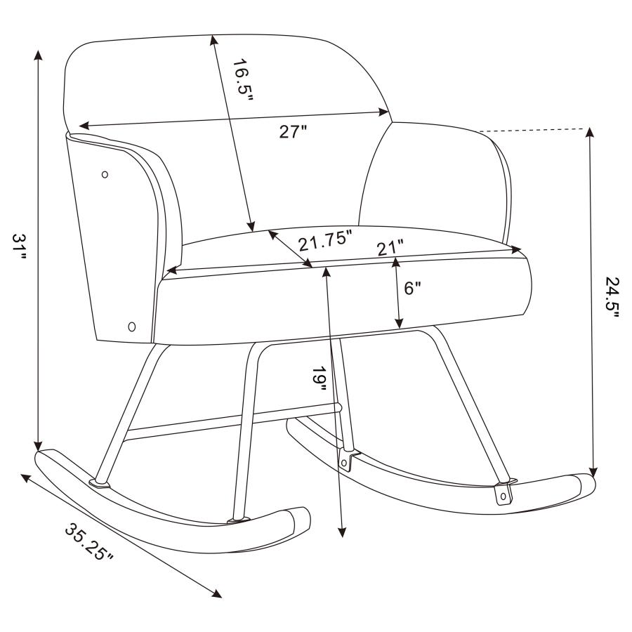 (image for) Paige Boucle Upholstered Mid Back Rocking Chair Taupe