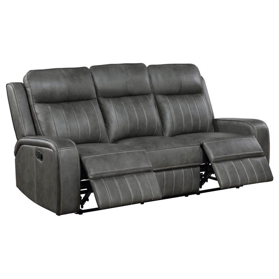 (image for) Raelynn 2-piece Upholstered Reclining Sofa Set Grey