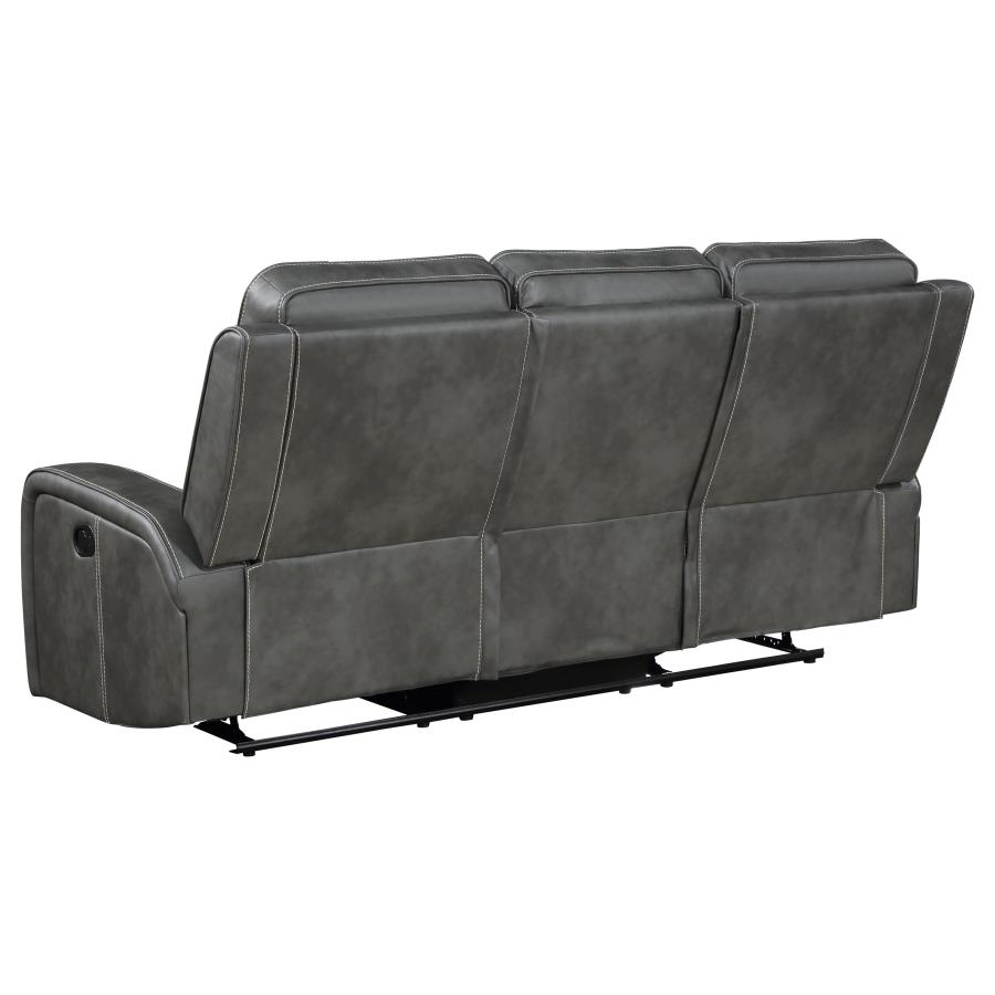 (image for) Raelynn 2-piece Upholstered Reclining Sofa Set Grey