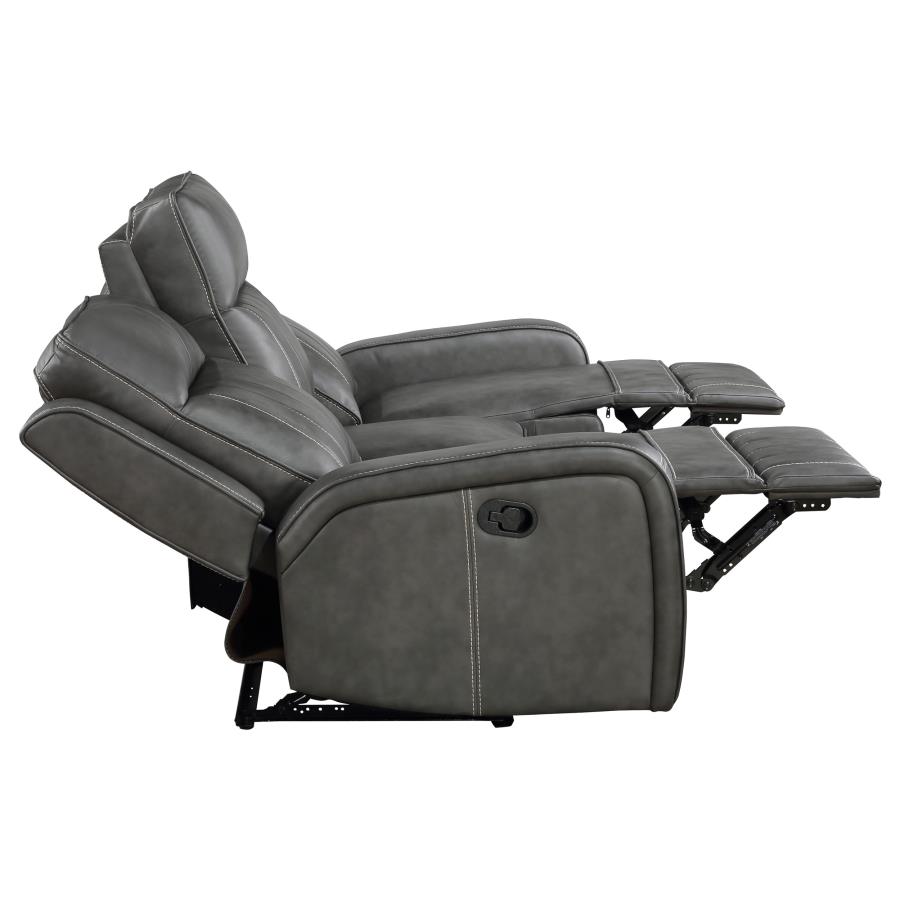 (image for) Raelynn 2-piece Upholstered Reclining Sofa Set Grey