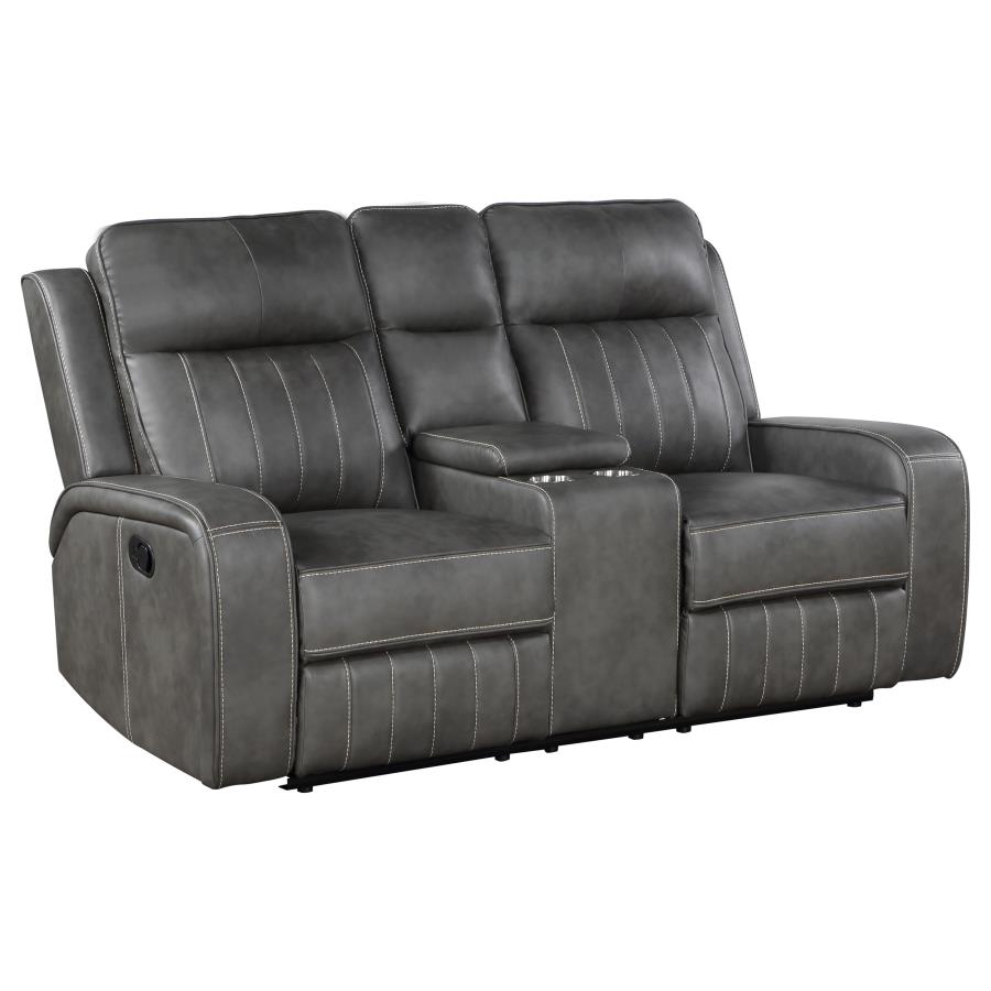 (image for) Raelynn 2-piece Upholstered Reclining Sofa Set Grey