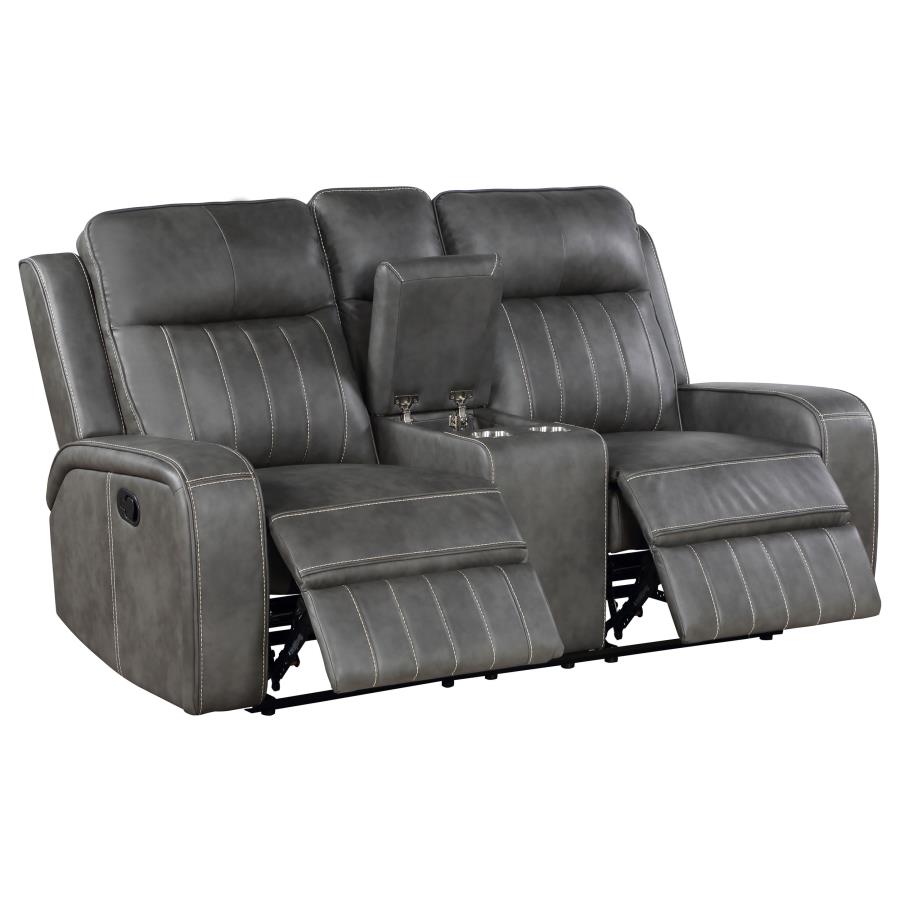 (image for) Raelynn 2-piece Upholstered Reclining Sofa Set Grey