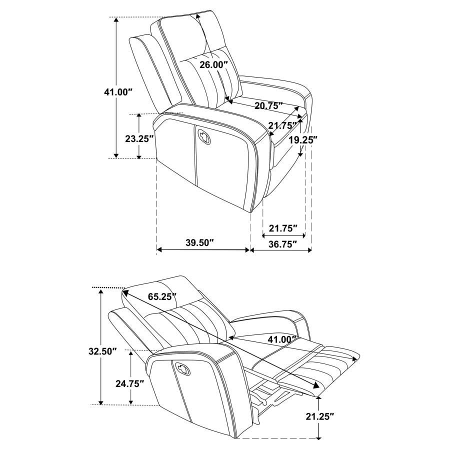 (image for) Raelynn 3-piece Upholstered Reclining Sofa Set Grey