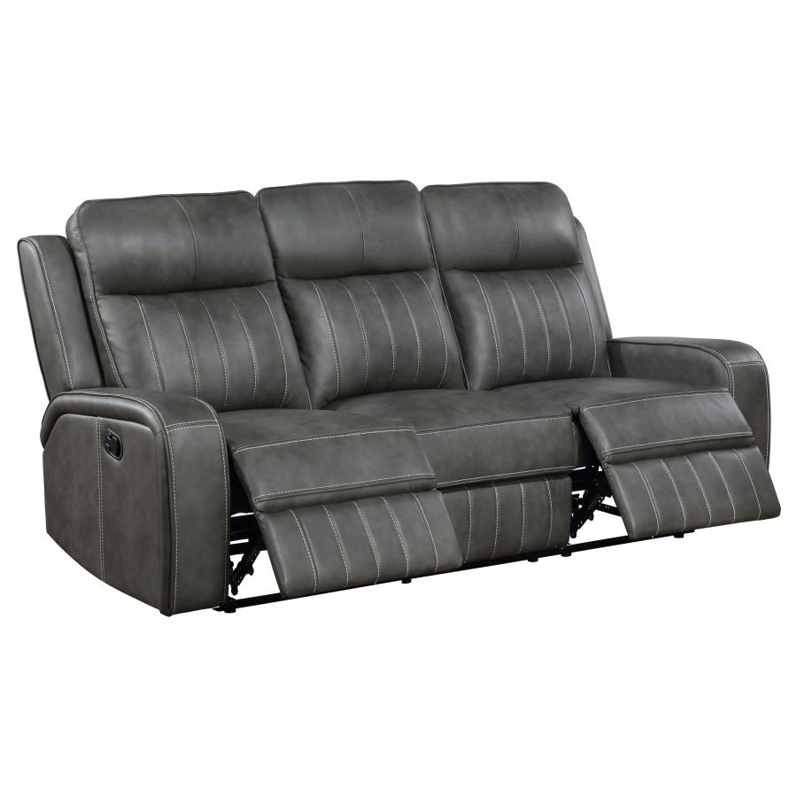 (image for) Raelynn Upholstered Track Arm Motion Sofa Grey