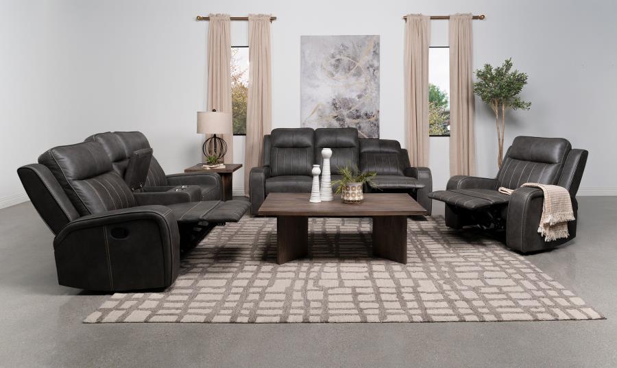 (image for) Raelynn Upholstered Track Arm Motion Sofa Grey