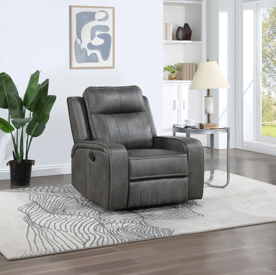 (image for) Raelynn Upholstered Track Arm Recliner Grey