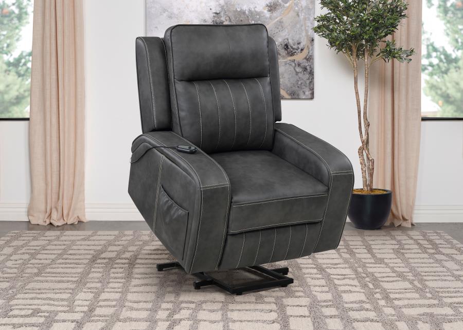 (image for) Raelynn Upholstered Power Lift Recliner Chair Grey