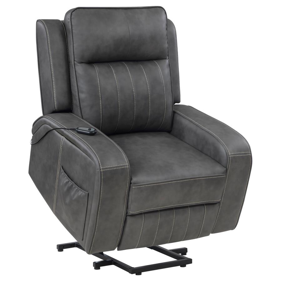 (image for) Raelynn Upholstered Power Lift Recliner Chair Grey