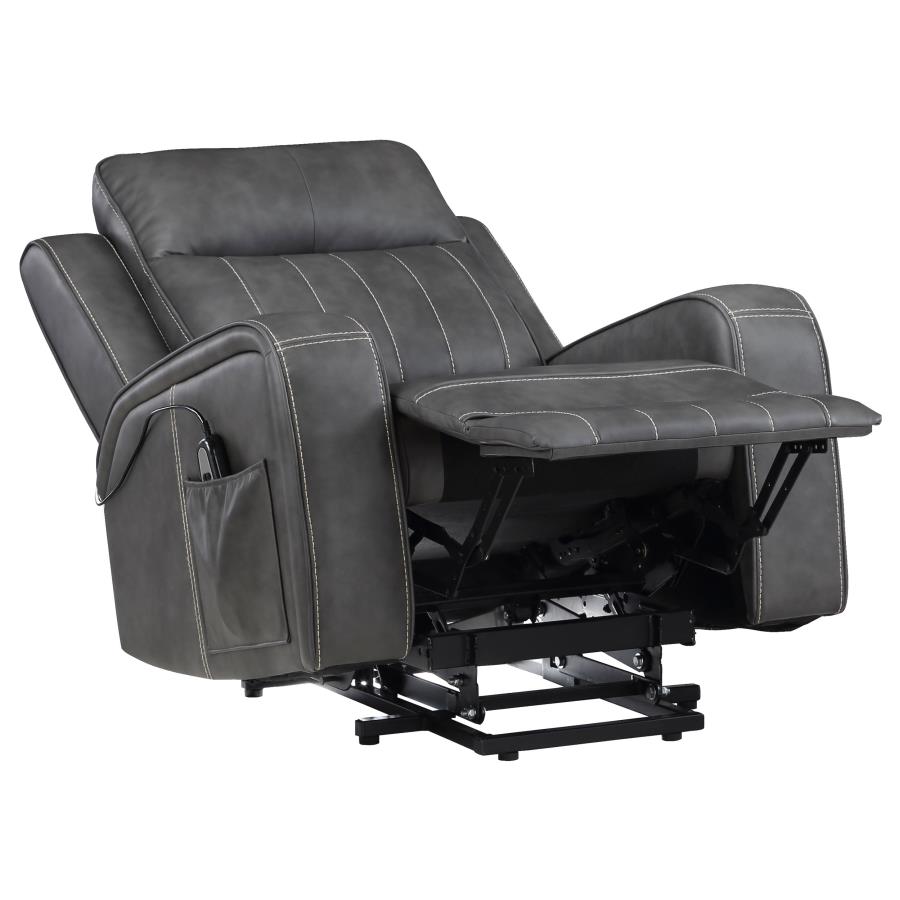 (image for) Raelynn Upholstered Power Lift Recliner Chair Grey