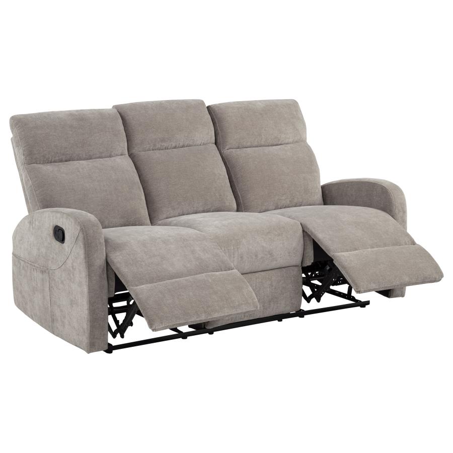 Hamilton 3-piece Chenille Manual Reclining Sofa Set Sand