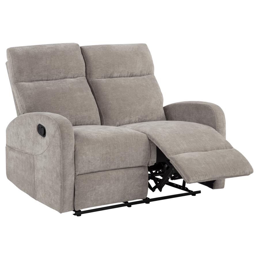 (image for) Hamilton Chenille Upholstered Manual Reclining Loveseat Sand