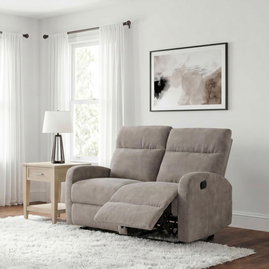 Hamilton Chenille Upholstered Manual Reclining Loveseat Sand