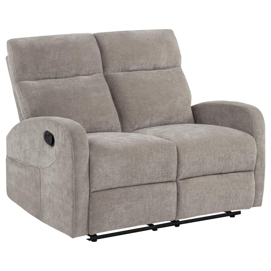 Hamilton Chenille Upholstered Manual Reclining Loveseat Sand
