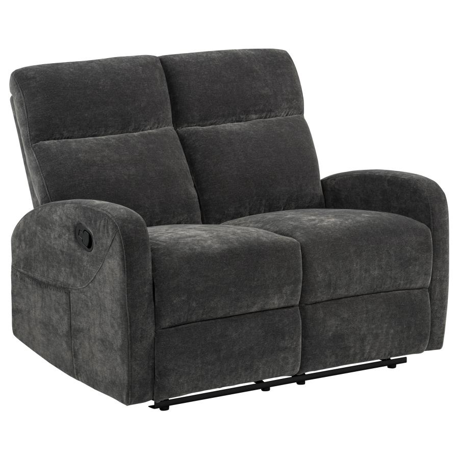 Hamilton 2-piece Chenille Manual Reclining Sofa Set Charcoal Grey