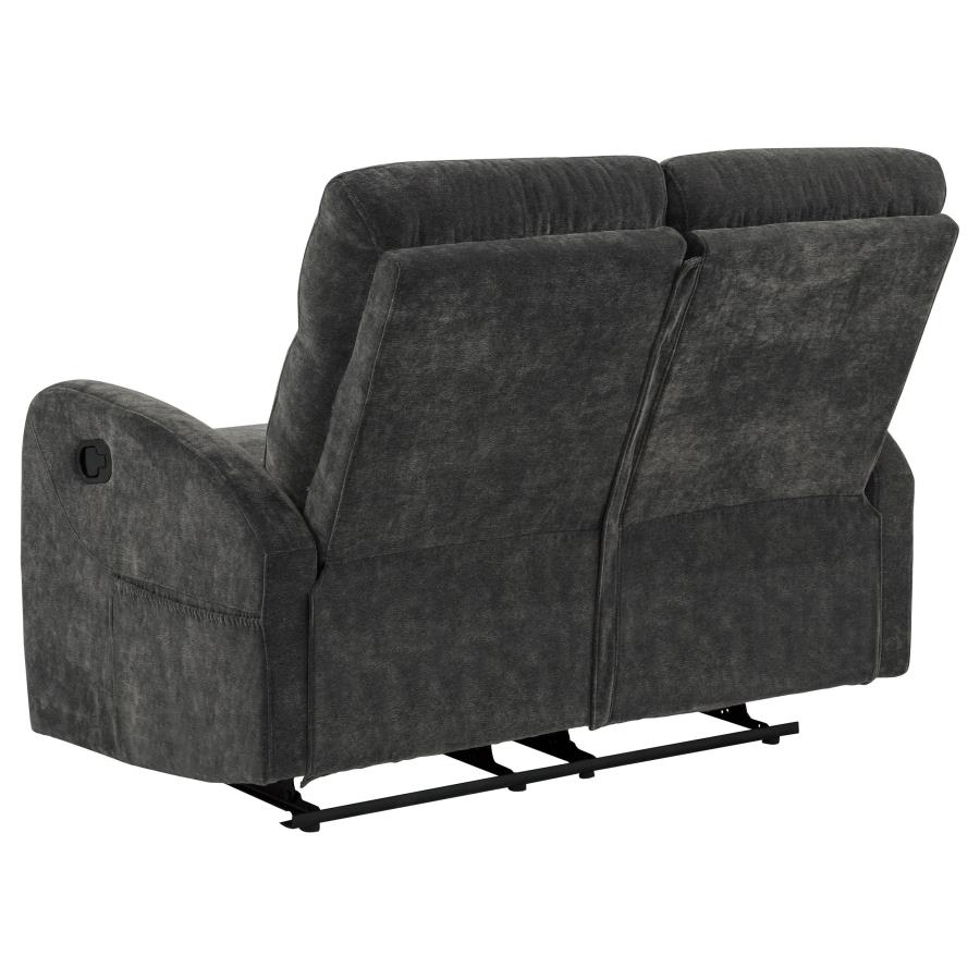 Hamilton 3-piece Chenille Manual Reclining Sofa Set Charcoal Grey