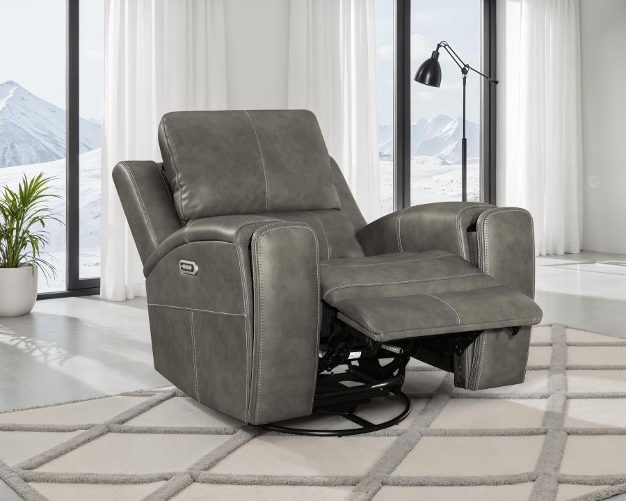 (image for) Brickston Triple Power Swivel Glider Recliner Charcoal