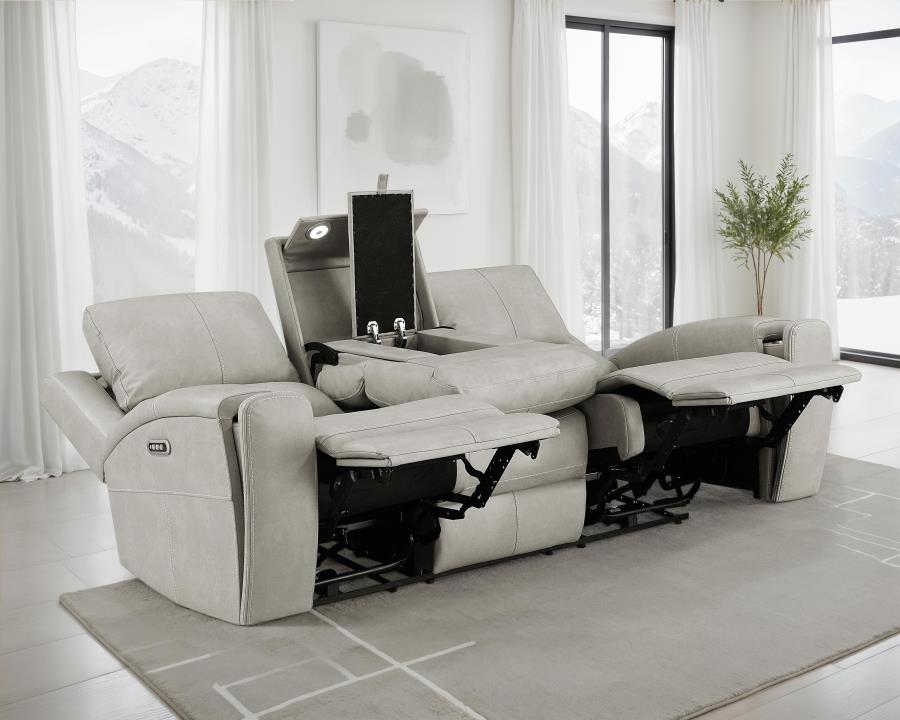 (image for) Brickston Triple Power Reclining Sofa Grey